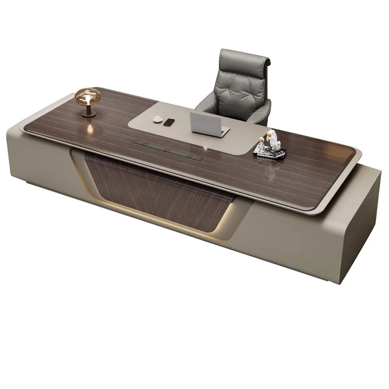 

Boss table President table Light luxury high-end class desk Office table and chair combination