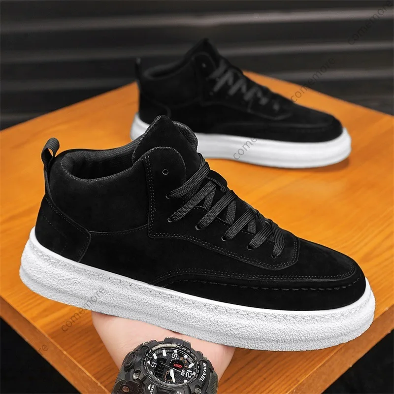 Fashion Black High Top Sneakers Men Designer Men's Vulcanized Shoes Comfortable Casual Canvas Sneakers For Men zapatos de hombre