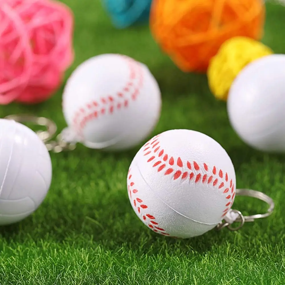 PU Leather Basketball Ball Keychains Football Baseball Simulation Soccer Keychain Funny Volleyball Football Pendant