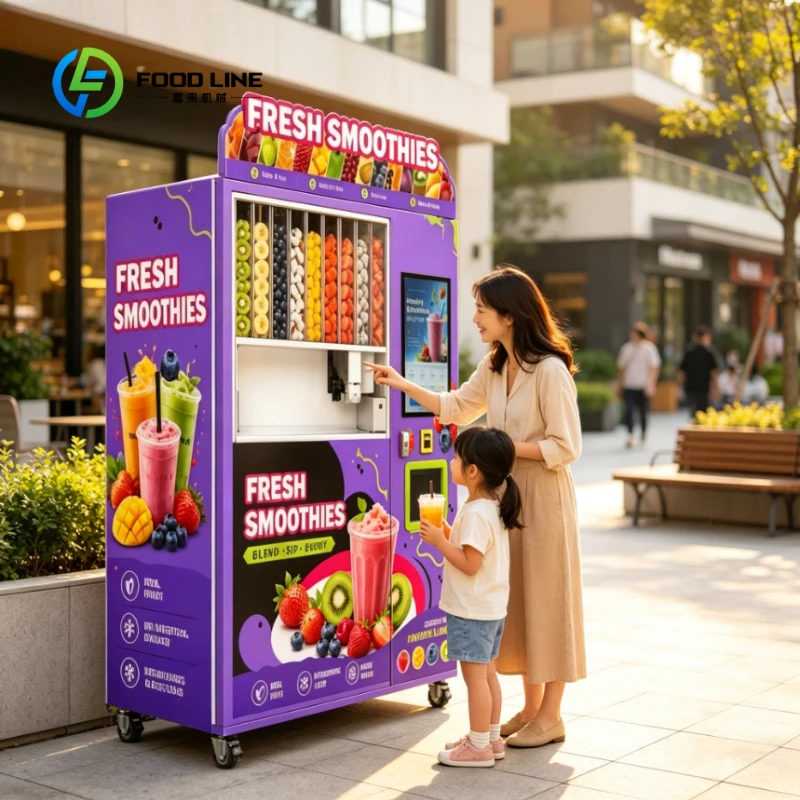 Customized Commercial Automatic Fresh Fruit Smoothies Vending Machine  Drinks Smoothie Making Machine with Coin Bill Credit Card