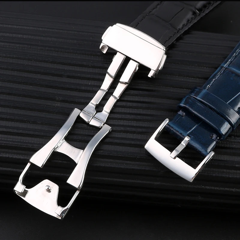 25MM Black Brown Blue Watch Strap For OMEGA CONSTELLATION 131.13 With Men\'s Notched Pin Buckle watch band
