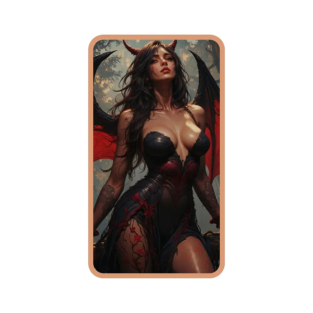 1 Oz .999 Fine Copper Bar Succubus Demon with Horns & Wings Pure Copper Fantasy Art Bullion Bar Collection Gifts
