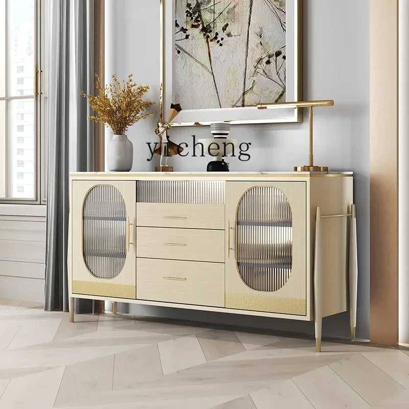 GZ-16 dining side cabinet modern simple household marble solid wood glass storage entrance cabinet