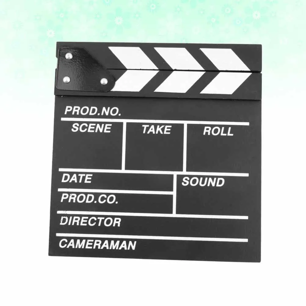 Clapper Board Black Wood Finish Film Clapboard for Movie Making Photo Prop Whiteboard Back for White Balance Kids Role