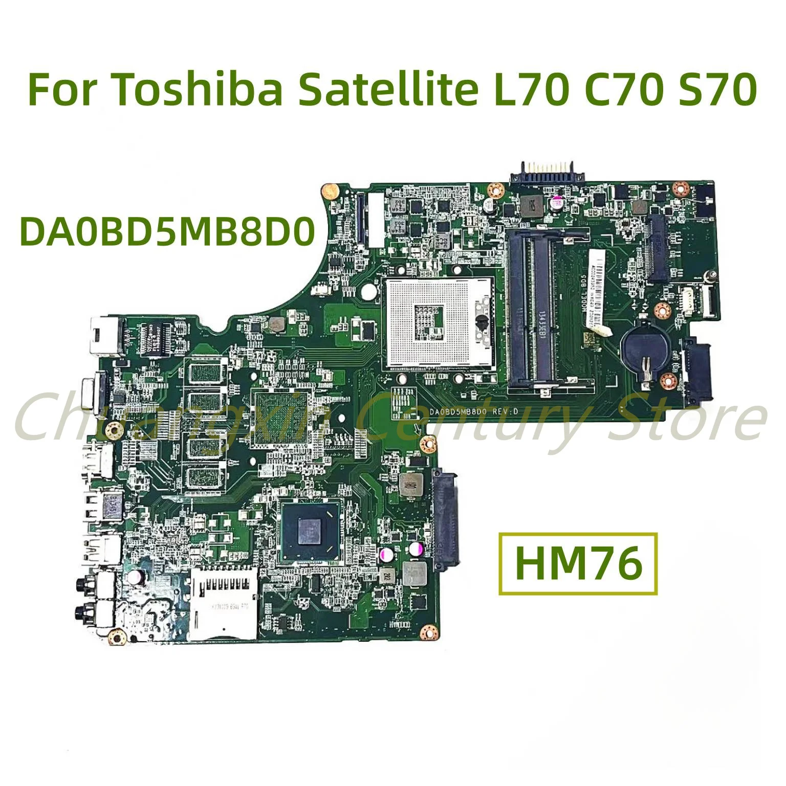 Suitable for Toshiba Satellite L75 S75 C70 C70-A C70-A-K2W laptop motherboard DA0BD5MB8D0 with HM76 100% Tested Full Work