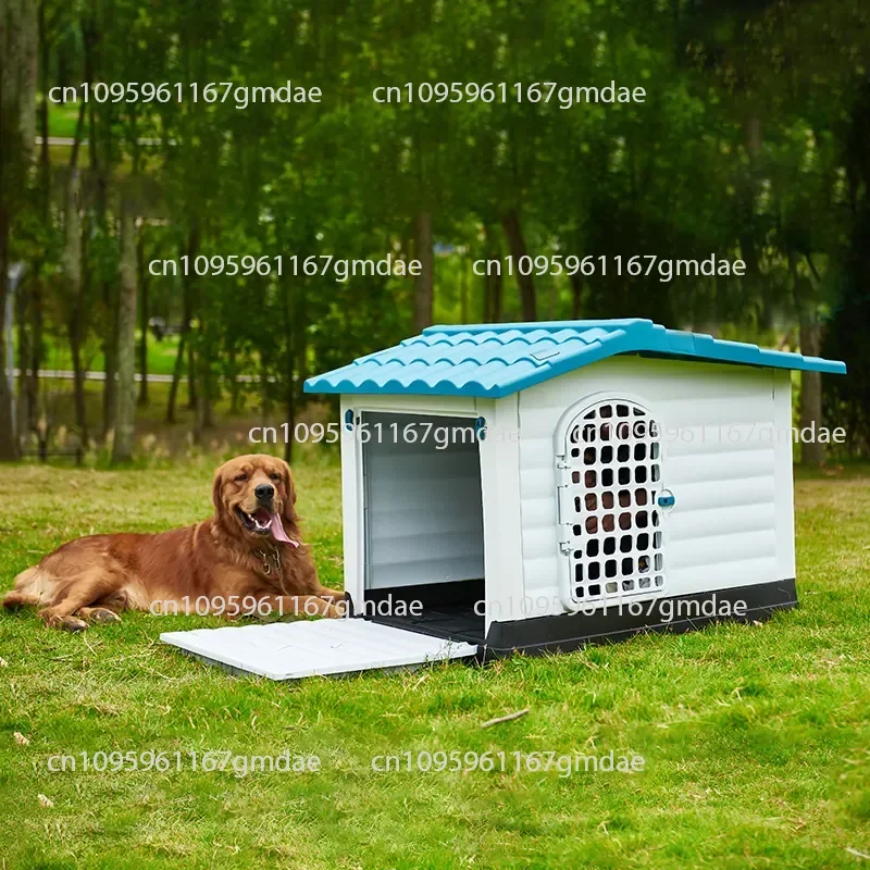 Outdoor rain-proof dog house summer waterproof kennel large and small dog double door pet nest dog cage winter warm villa