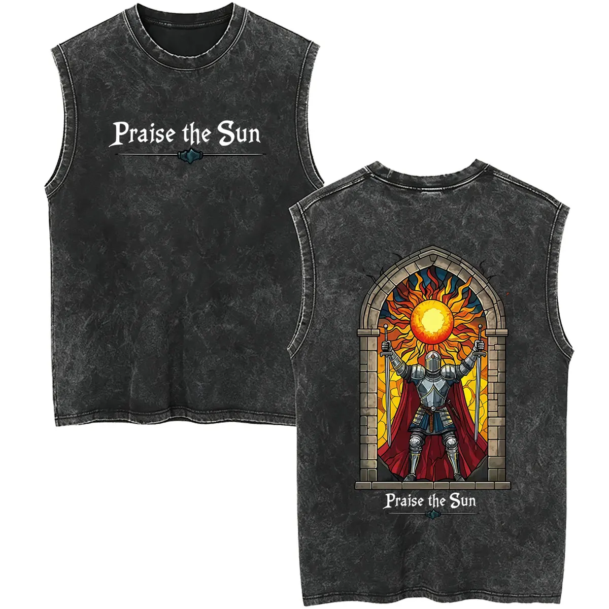 Game Dark Souls Artorias The Abysswalker Vintage Washed Tank Tops Men Women Clothing Retro Gothic Rock Oversized Sleeveless Vest