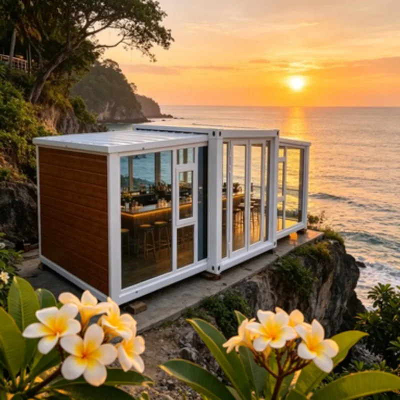Folding Container Home Modular Prefab House Portable Mobile Villa Light Steel Structure Expandable 20ft Office Camp