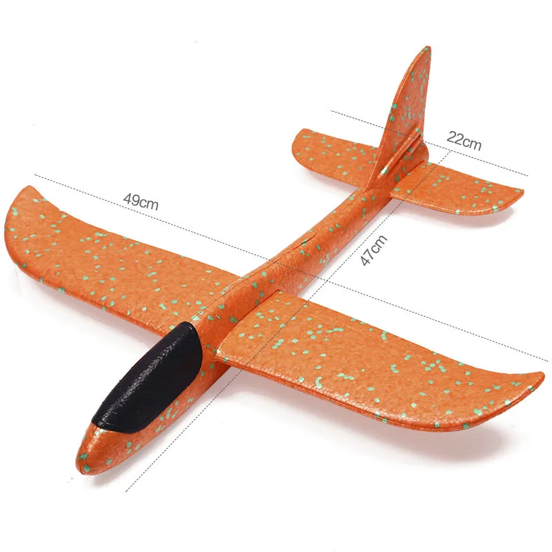 Grand avion à lancer manuel en mousse EPP de 48CM, cascade gyratoire, modèle d'avion résistant à la pression, jouets d'extérieur pour garçons et enfants  26
