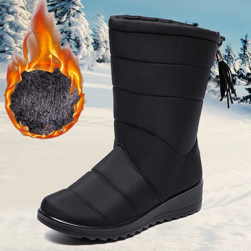 New Winter Boots Women Non Slip Waterproof Snow Boots Platform Shoes for Women Warm Ankle Boots Mens Cotton Shoes Botas De Mujer