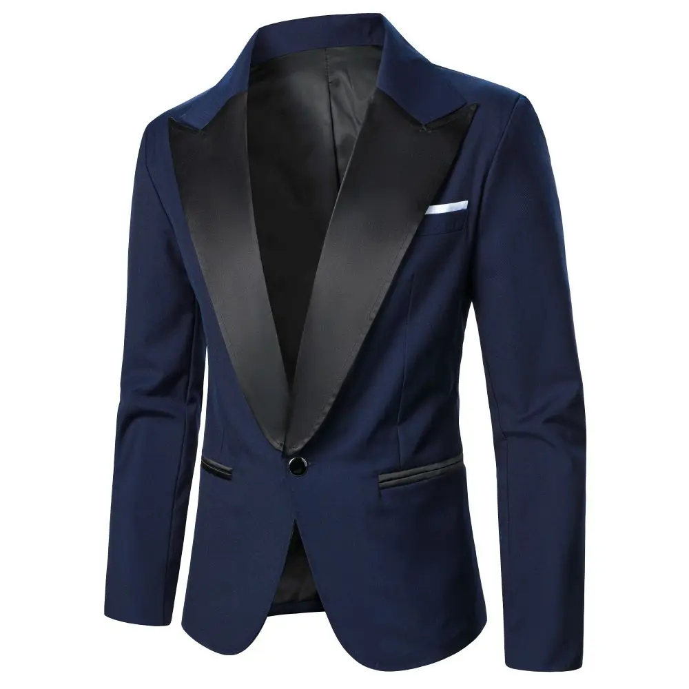 Jaqueta casual de terno estilo empresarial masculino, blazer de casamento, jantar, funcionário de escritório, reunião roupa diária, trabalho