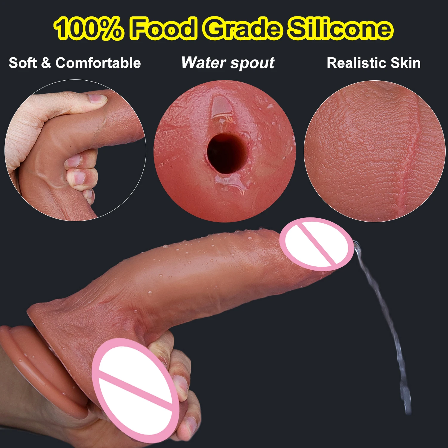 Realistic Water Spray Big Dildo Anal Sex Toy for Women Adult Gift Silicone Ejaculating Masturbators Penis Big Suction Cup Dick