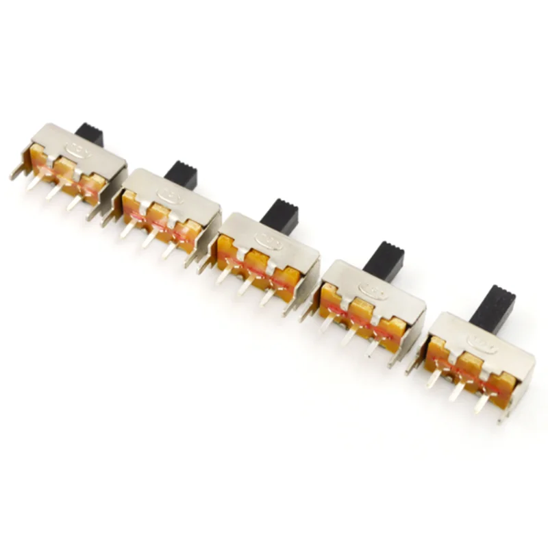 

50x SS12F44G3/4/5/6/7mm Height Knob 3 Pin 2 Position 1P2T SPDT Vertical Slide Switch 0.1A 12V DC