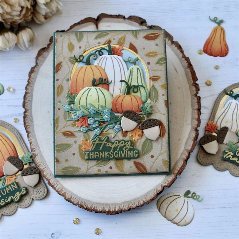 September Harvest Hello Nature's Lace New Metal Cutting Dies Stamps Stencil Scrapbook Diary Decoration Embossing Diy Template