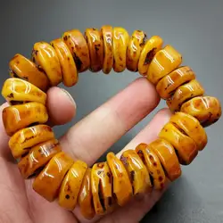 Jewelry Accessory Gift Fashion Bracelet Natural Amber Beeswax Abacus Beaded Hand