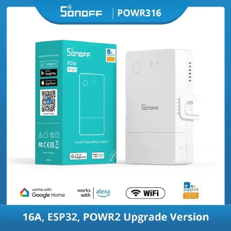 SONOFF POW Origin Powr316 Intelligence Power Meter Switch 16A Wifi Remote Smart Switch With Alexa Google Home eWelink App