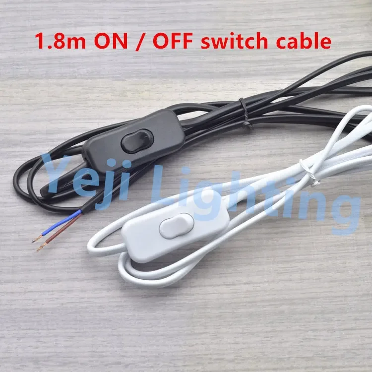 EU 303 button switch cable Black white ON / OFF rocker switch for desk lamp table light led chandelier Power Cord Extension Cord