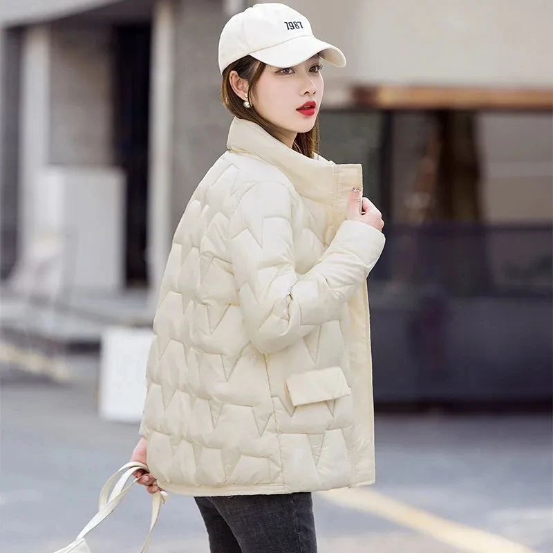 

2022 New Winter Jacket Women's Down Cotton Coats Short Slim Wild Stand Collar Cotton Coat Parkas Women Korean Warm Padded Jacket