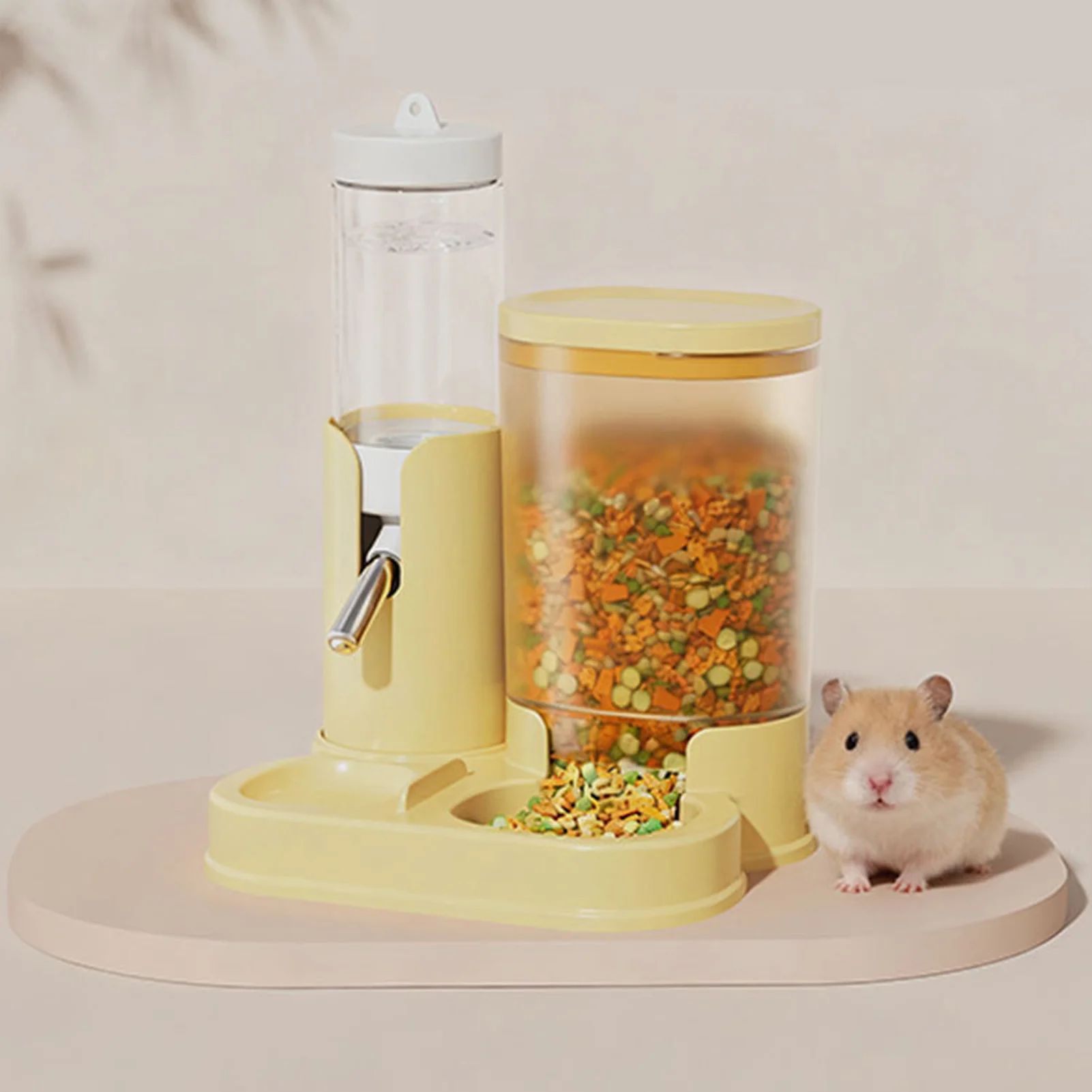 Hamster Feeder and Water Dispenser Combo Rolling Ball Leak Proof Bottle Sealed Food Storage for Dwarf Hamster Gerbil
