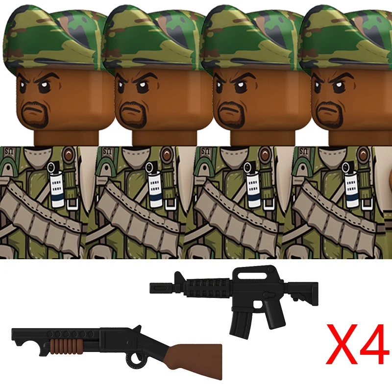 Military The Vietnam War US Soldiers Figure Building Blocks Vietnamese American Army Infantry Machine Gunner Weapons Bricks Toys 5