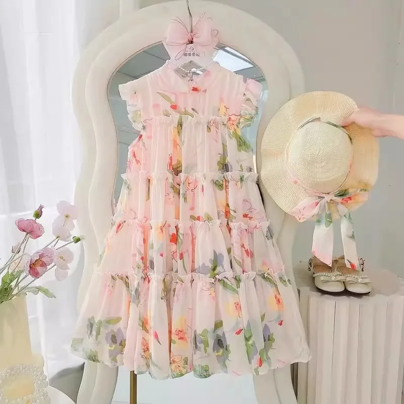 3 4 5 6 Years Old Butterfly Girls Dress Summer Mesh Fashion Bow Little Princess Baby Dress Christmas Birthday Gifts Kids Clothes