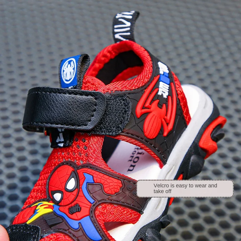 Disney Casual Shoes for Kids Cartoon Spiderman Boys Sandals 2024 Student Shoes Kids Anti-slip Outdoor Shoes Size 26-37