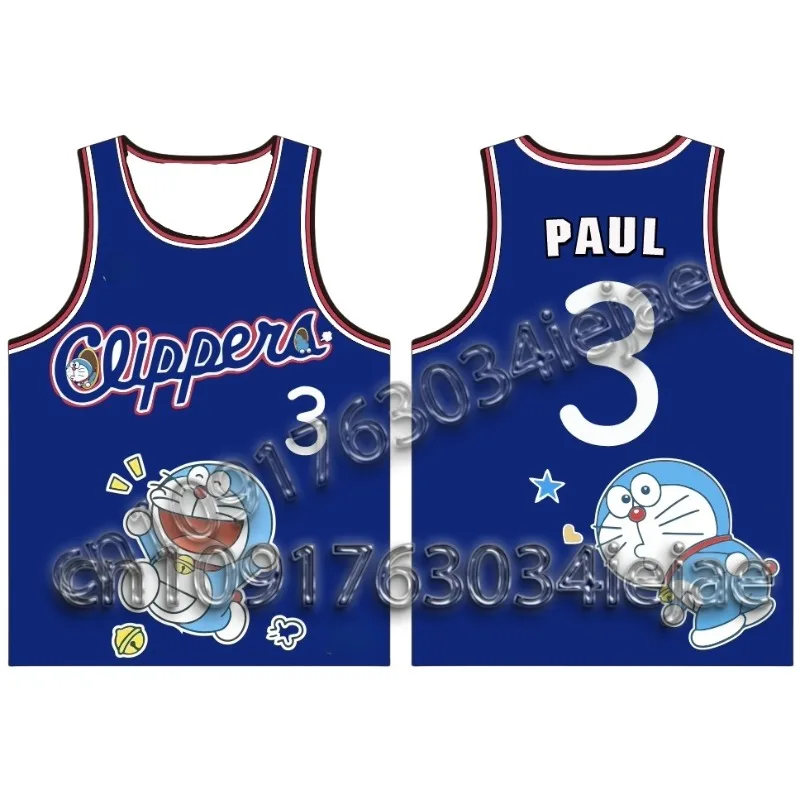 

2025 хит продаж No 3 Doraemon быстросохнущая баскетбольная тренировочная рубашка для мужчин и женщин, модная и повседневная