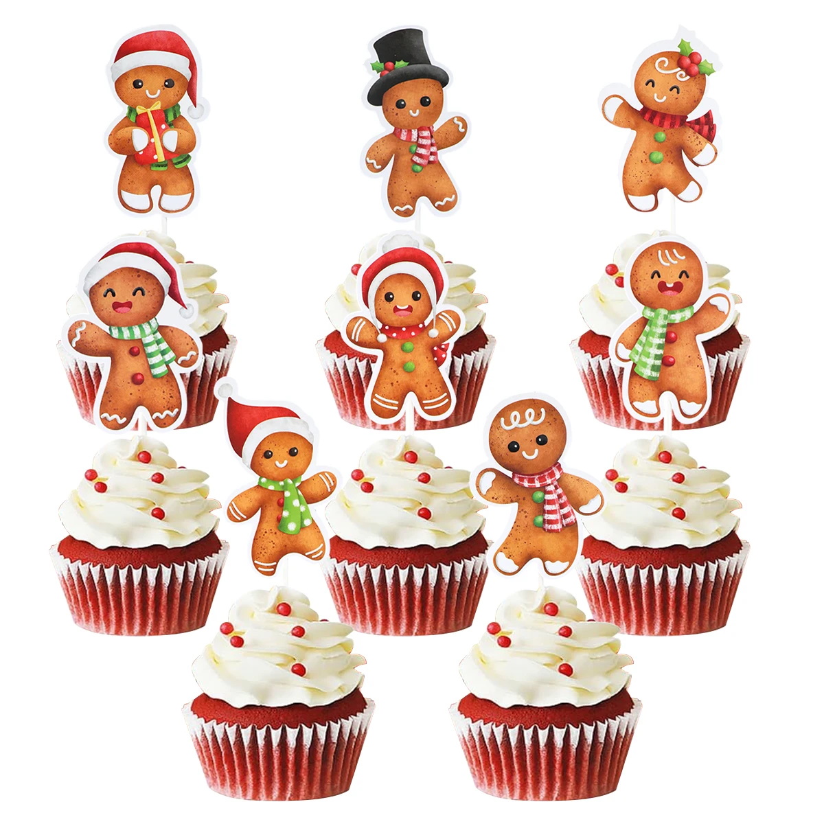 Christmas Gingerbread Man Cake Insert Navidad Natal Noel Ornament Marry Christmas Party Decorations For Home 2024 New Year 2025