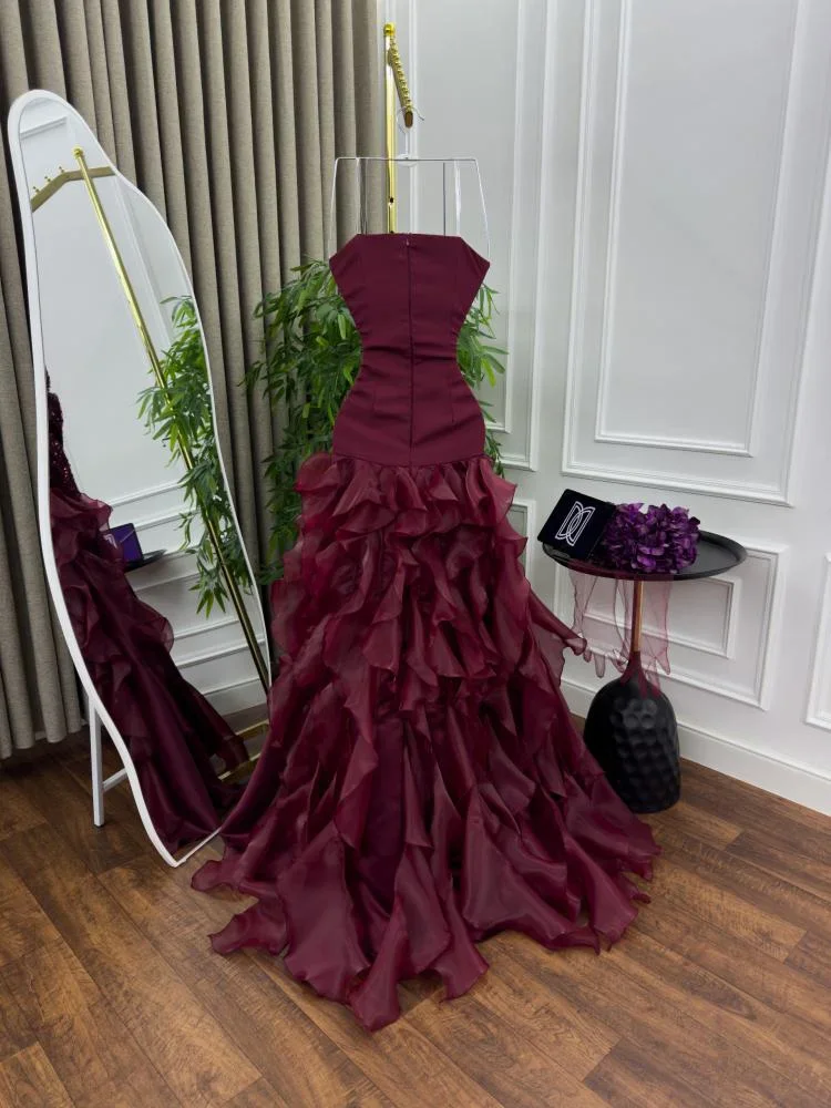 FATAPAESE Aangepaste Strapless Mouwloze Pailletten A-lijn Luxe Avondjurken 2025, Vrouwen Speciale Feestkleding Formele Toga