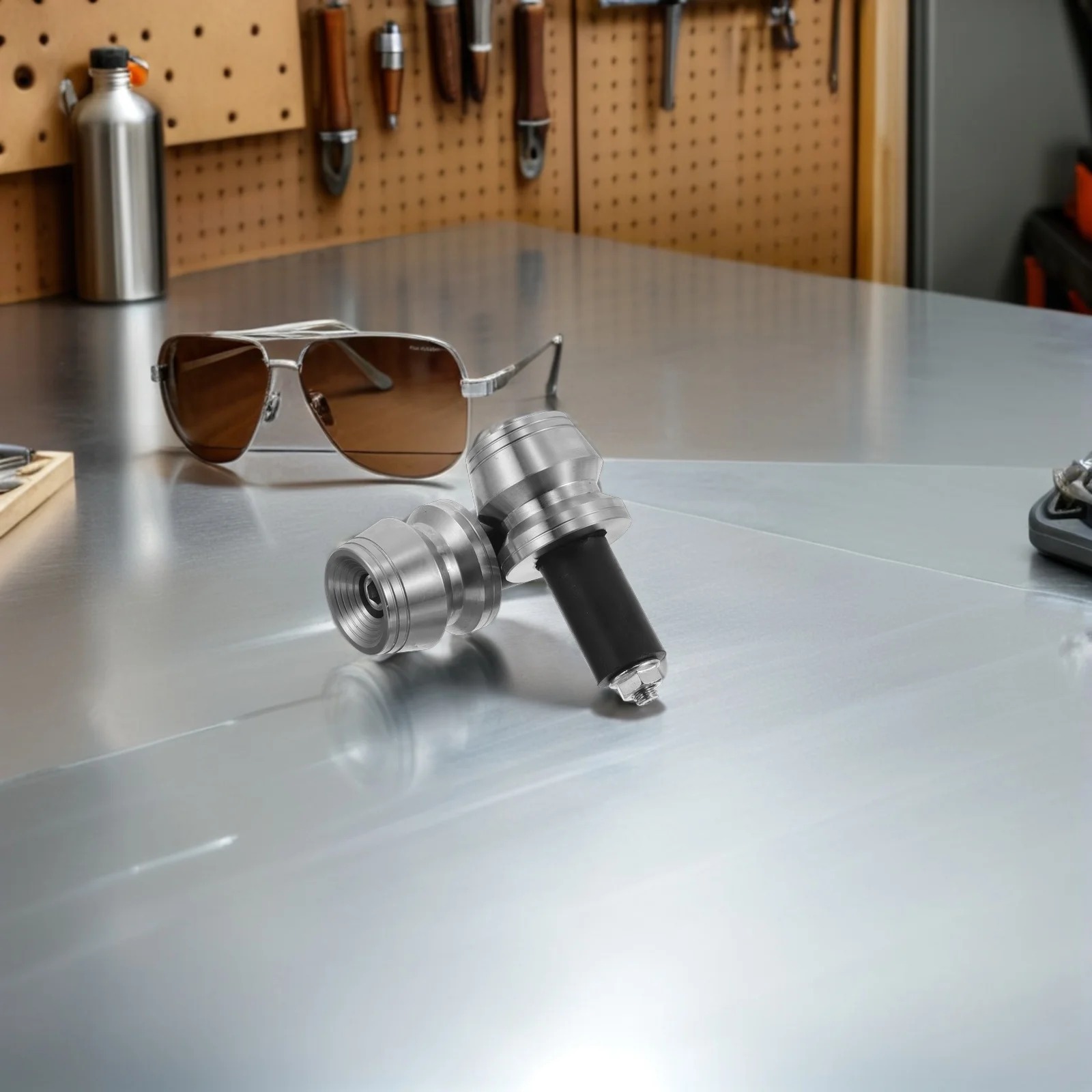 

2pcs Motorcycle Handlebar End Plugs Stainless Steel Universal Fit Anti-Collision Caps For Motorbike Safety Bar End Protectors