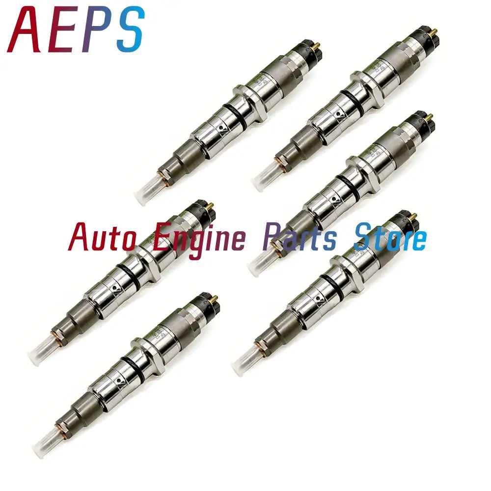 6Pcs Fuel Injector For Komatsu 6D114 PC300LC-8 350LC-8 6745-12-3100 6745-12-3102 0445120236