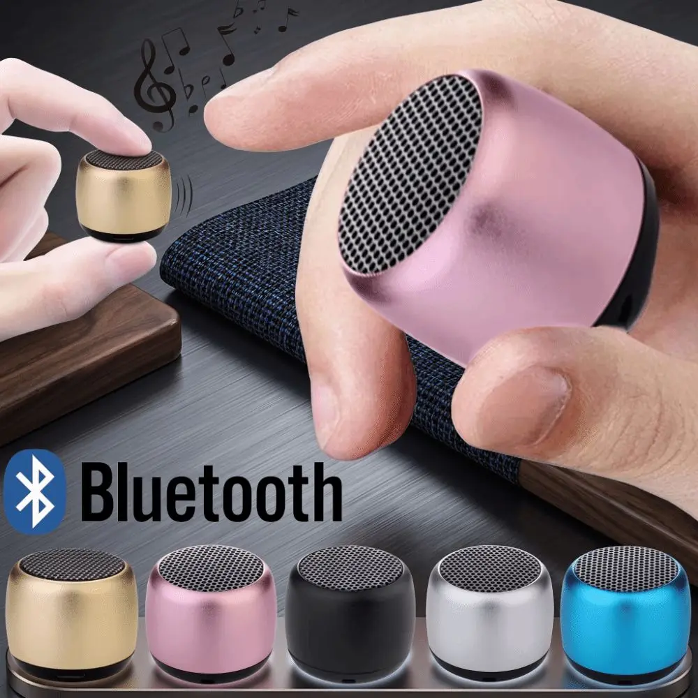 Metal Mini Bluetooth Speaker Stereo Surround Portable Design Wireless Speaker Multi-functional Mini Size Portable Speaker
