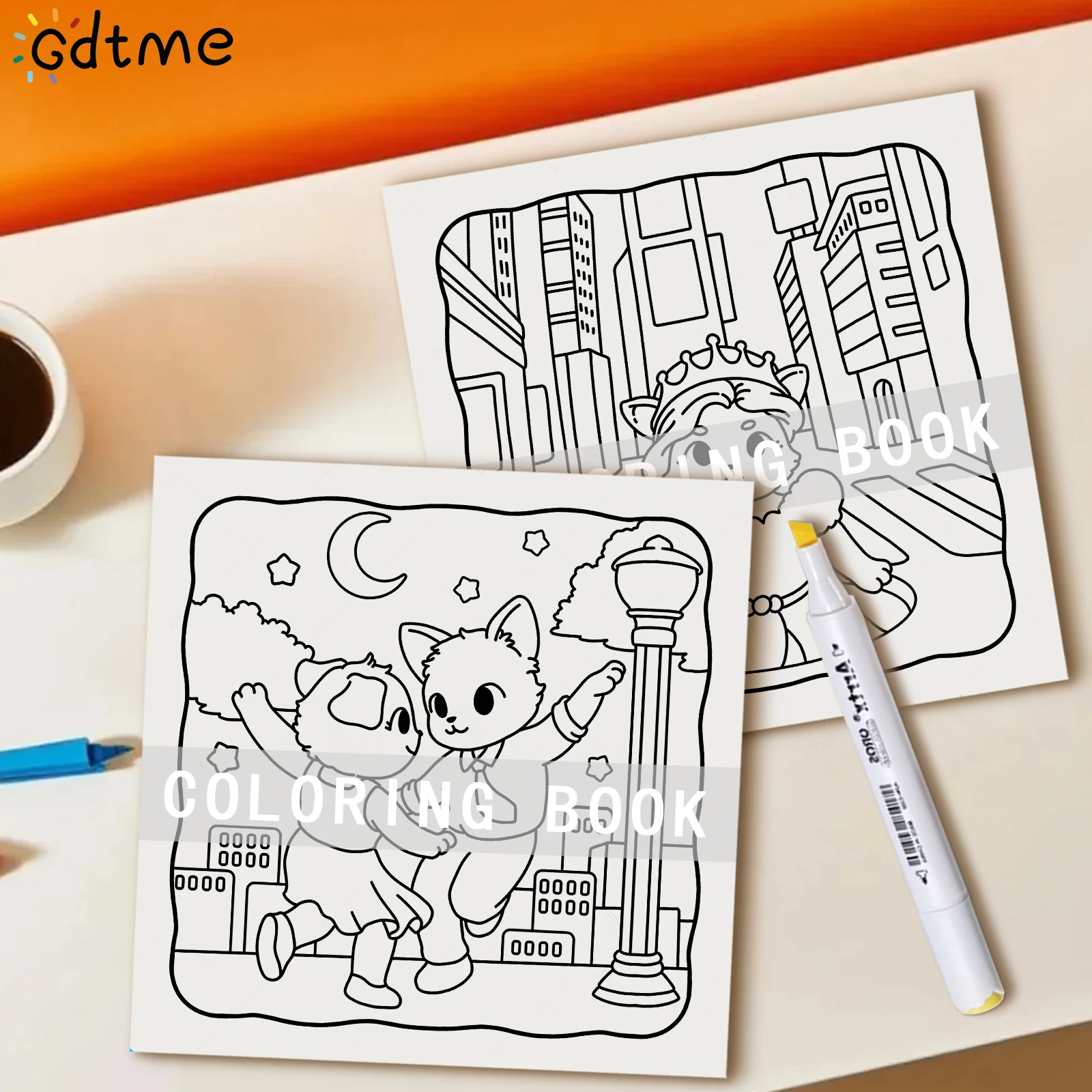 كتاب تلوين سينمال للبالغين يتميز بأنماط كرتونية جريئة وسهلة للاسترخاء للأطفال كتب رسم يدوية