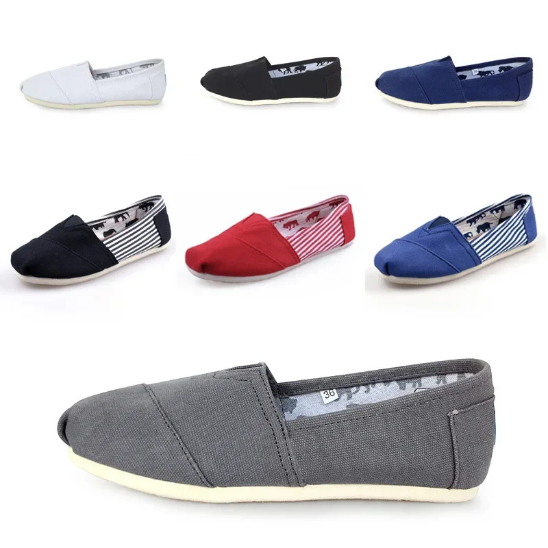 New Arrival Wholesale Canva Shoes Men's Women's Slippers Solid Color Toms Shoes Tromas Fabric Shoes Mary Shoes Casual Shoes