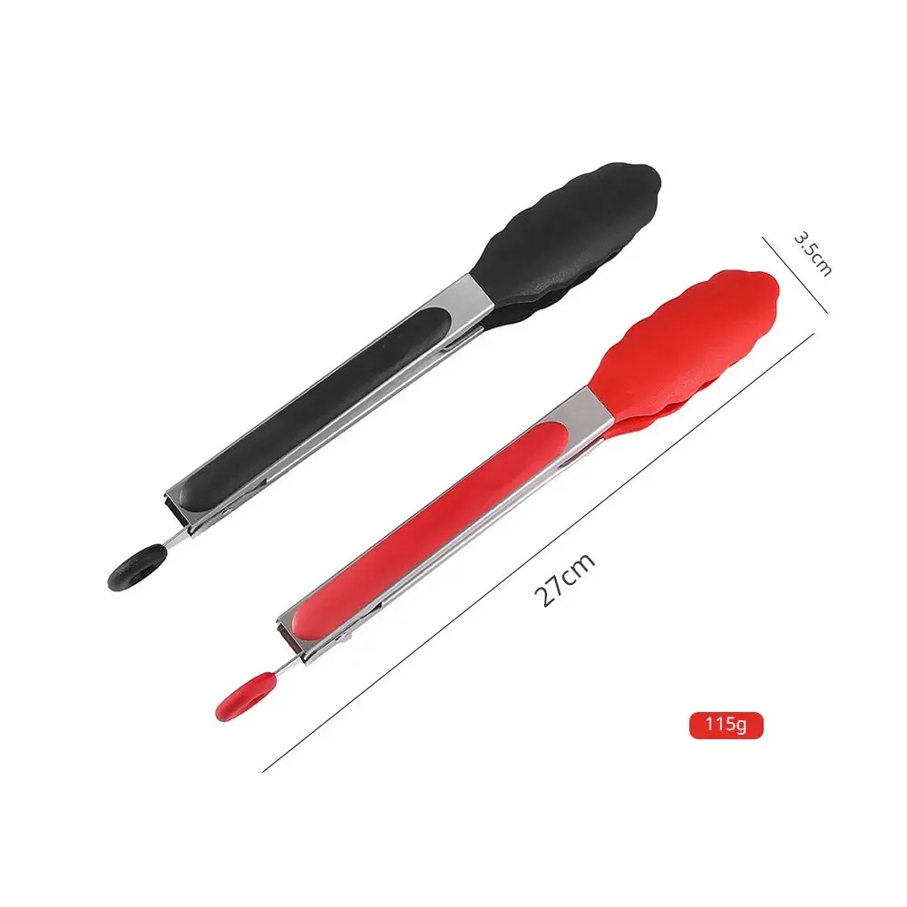9 Inch Stainless Steel Silicone Food Clip Kitchen Tools Fried Steak Toast Barbecue Tool Food Clip image 2