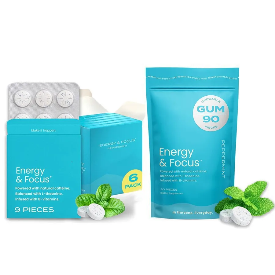 Energy & Focus Mints Candy Sugar Free Nootropic Cognitive Brain Performance Supplement Improve Attention Chews Tablet