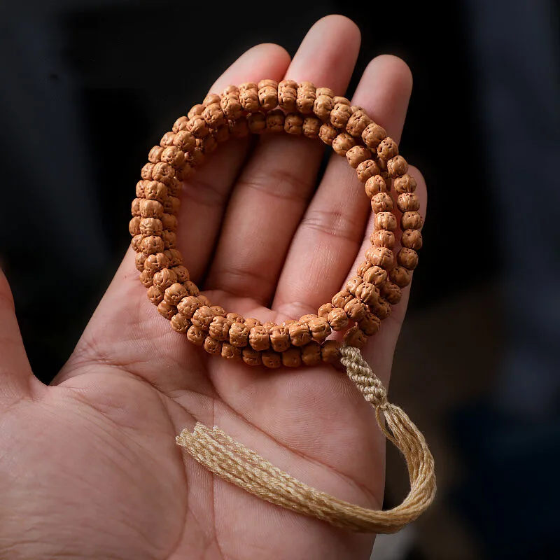 Exquisitely Crafted Buddha'S Hand Five-Clawed Golden Short-Stemmed Small Vajra Bodhi Beads 108-Piece Pumpkin-S