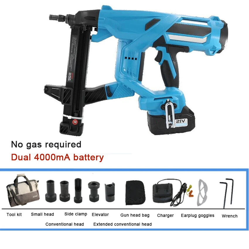 Imagem -03 - Aço Elétrico Nail Gun Carpintaria Nail Gun Aço Nail Gun Recarregável Porta e Janela Nailer Nail Gun 20v 4ah 100j Dccn40