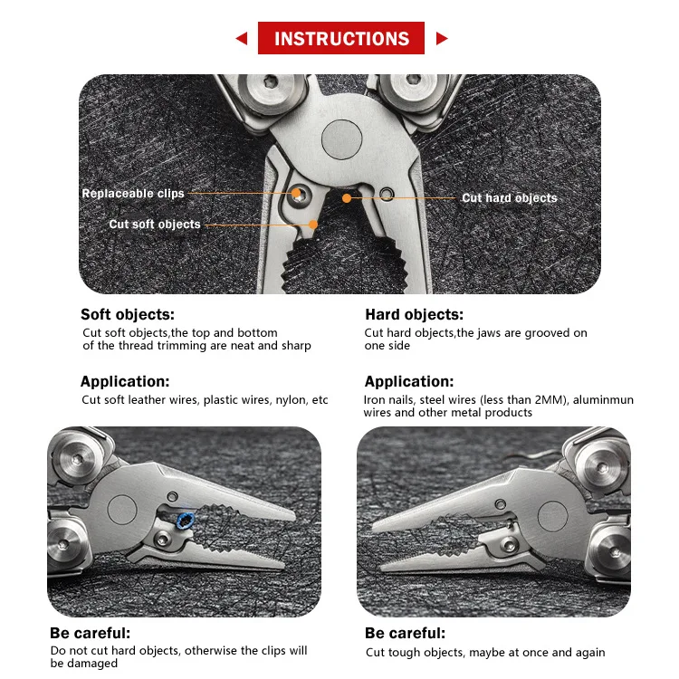 16-in-1 Multitool-Zange, faltbar, aus Edelstahl, Taschen-EDC-Überlebenswerkzeug-Set, tragbare Camping- und Wander-Ausrüstung für den Außenbereich – Detail 8
