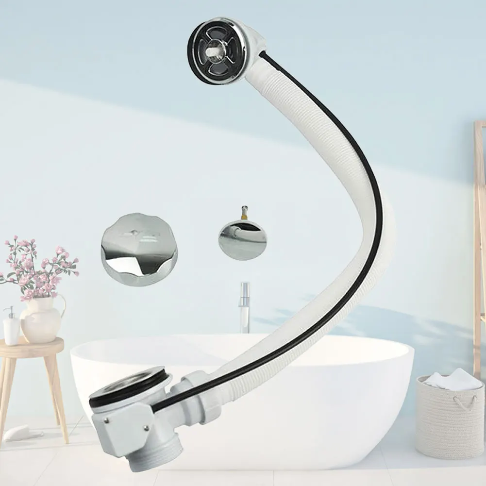 

Bathtub Drain Strainer with Overflow Bathroom Kit Modern Dedicated Pop Up Bath Waste Drain Pipe