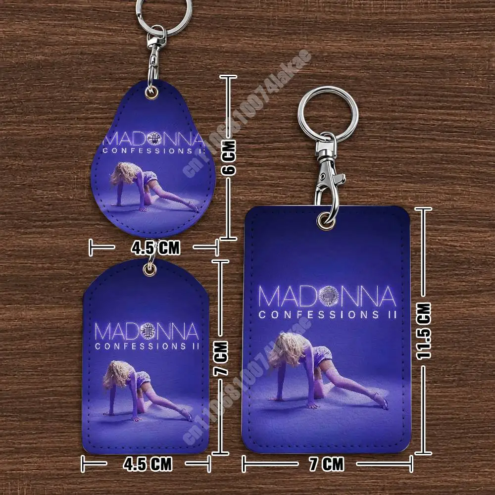 M-Madonna Confessions 2 Bring Your Love Leather Keychain Card Holder for Airtag & ID Cards Business Bag Charm