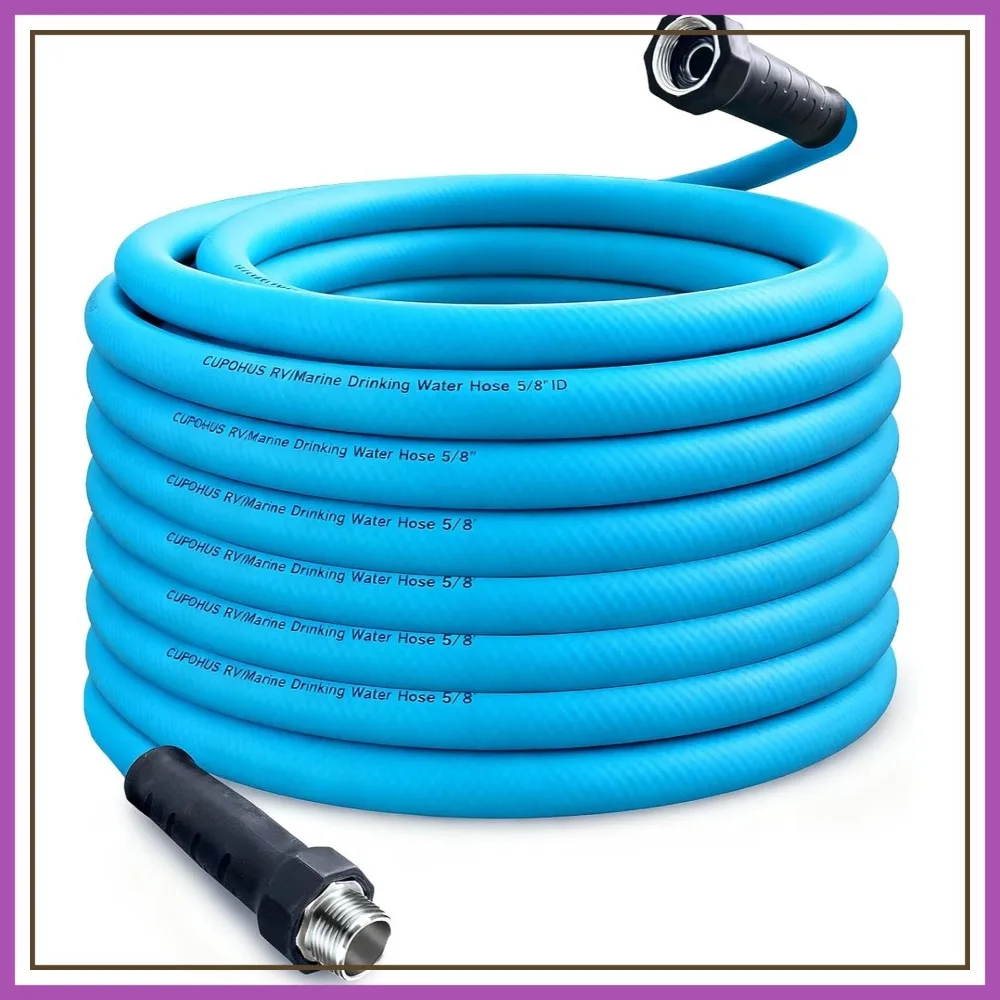 

75FT RV Water Hose with Strain Relief Ends, Kink-Resistant Drinking Water Hose, 5/8''ID Food Grade, Storage Strap