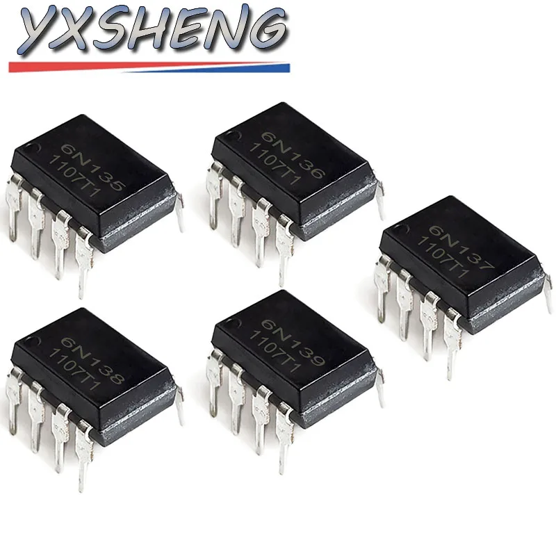 10PCS 6N135 6N136 6N137 6N138 6N139 DIP-8 Light Coupling Into Optoisolator IC Chip