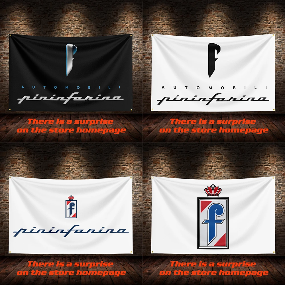 3 X 5 FT P-Pininfarinas Flag Polyester Printed Car Flag Hanging Flag for Room Garage Living Room Home Garden Decoration