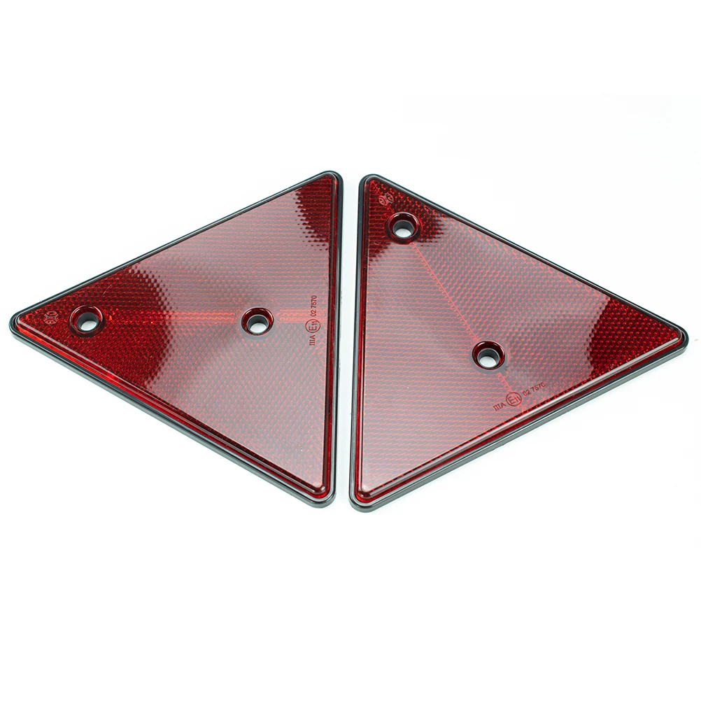 2pcs Red Warning Reflector Light Safety Sign Tail Triangle Reflectors for RV Trucks Trailers Gatepost