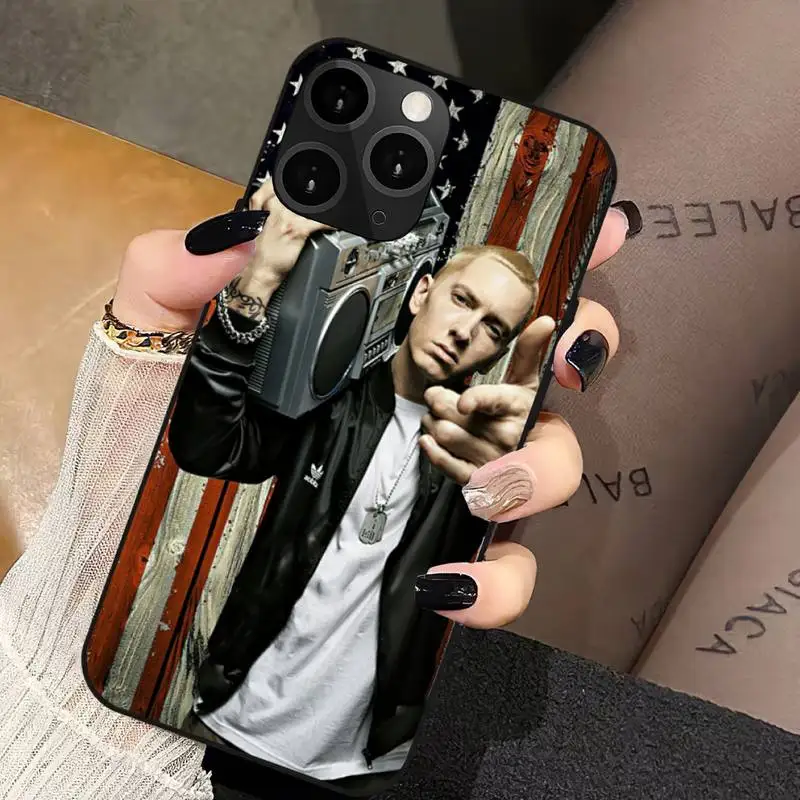Rapper Eminem America Phone Case For iPhone 11 12 Mini 13 14 PRO XS MAX X XR 6 7 8  Plus Shell image 6