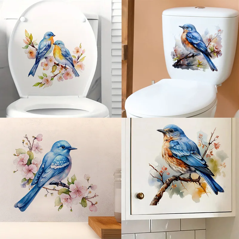

Blue Bird Wall Stickers, Toilet Seat Stickers, Bedroom Entrance Living Room Porch Home Decoration Wall Stickers