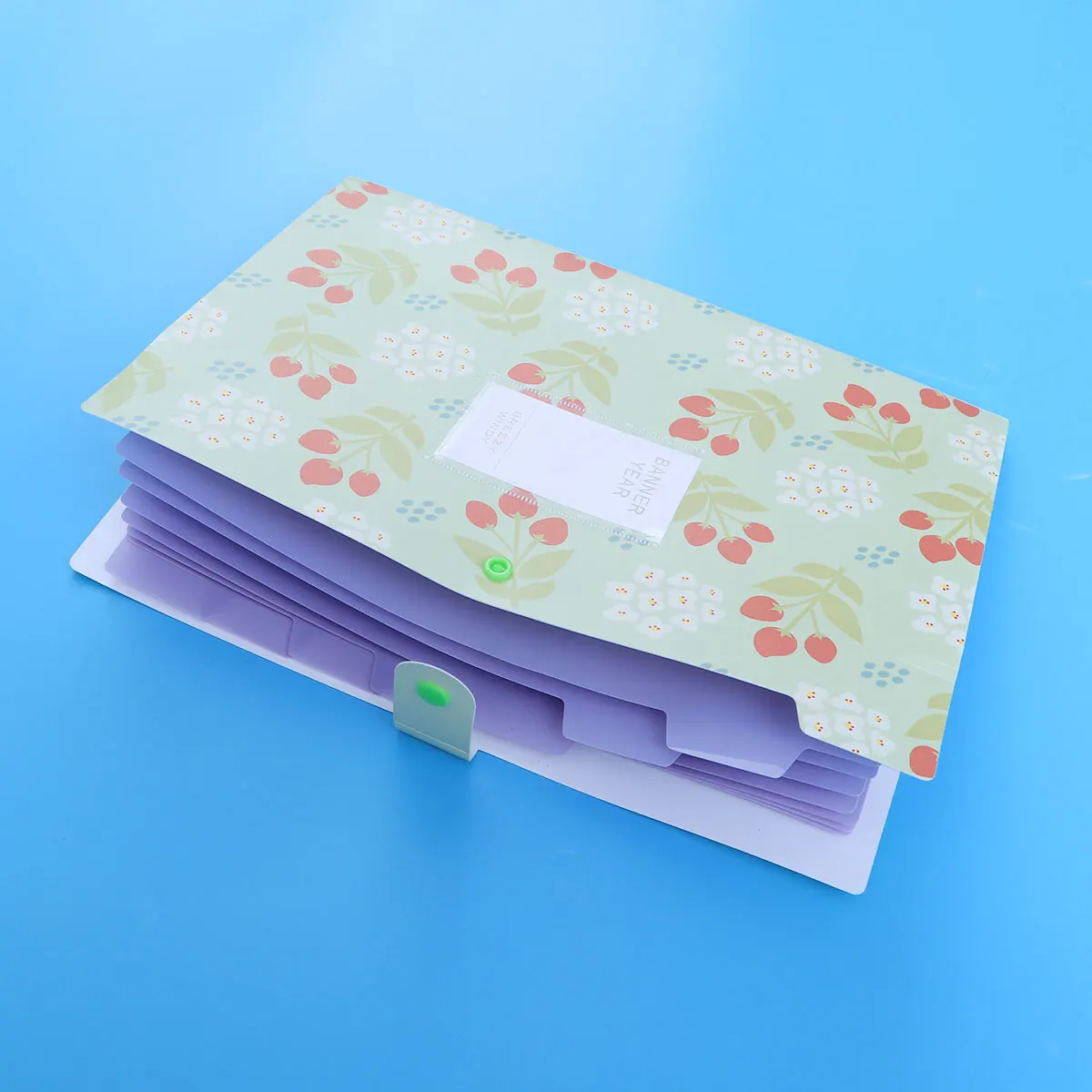 

8 Pocket Expandable File Folder Plastic Document Organizer Cute Floral Office Accordion Storage