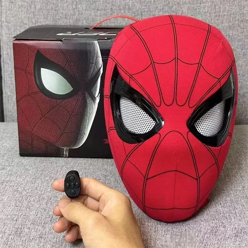 Masques de Spiderman Télécommandés avec Yeux Mobiles, Accessoires de ix, Jouets artificiel astiques pour Adultes et Enfants, Cadeaux d'Halloween et de Noël