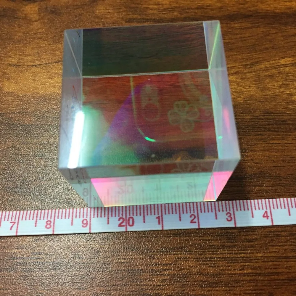 Damaged BIG DIY X-Cube Filter Prism 2.8X2.8cm 33.4cm Defective Cross Dichroic Prism RGB Combiner Splitter Party Home Decoration